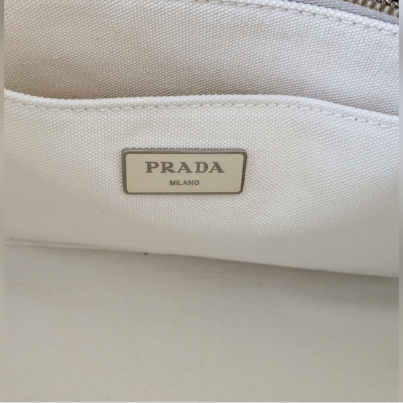 Prada Feather Trimmed Canapa Fringe Purse - Picture 7 of 16